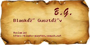 Blaskó Gusztáv névjegykártya